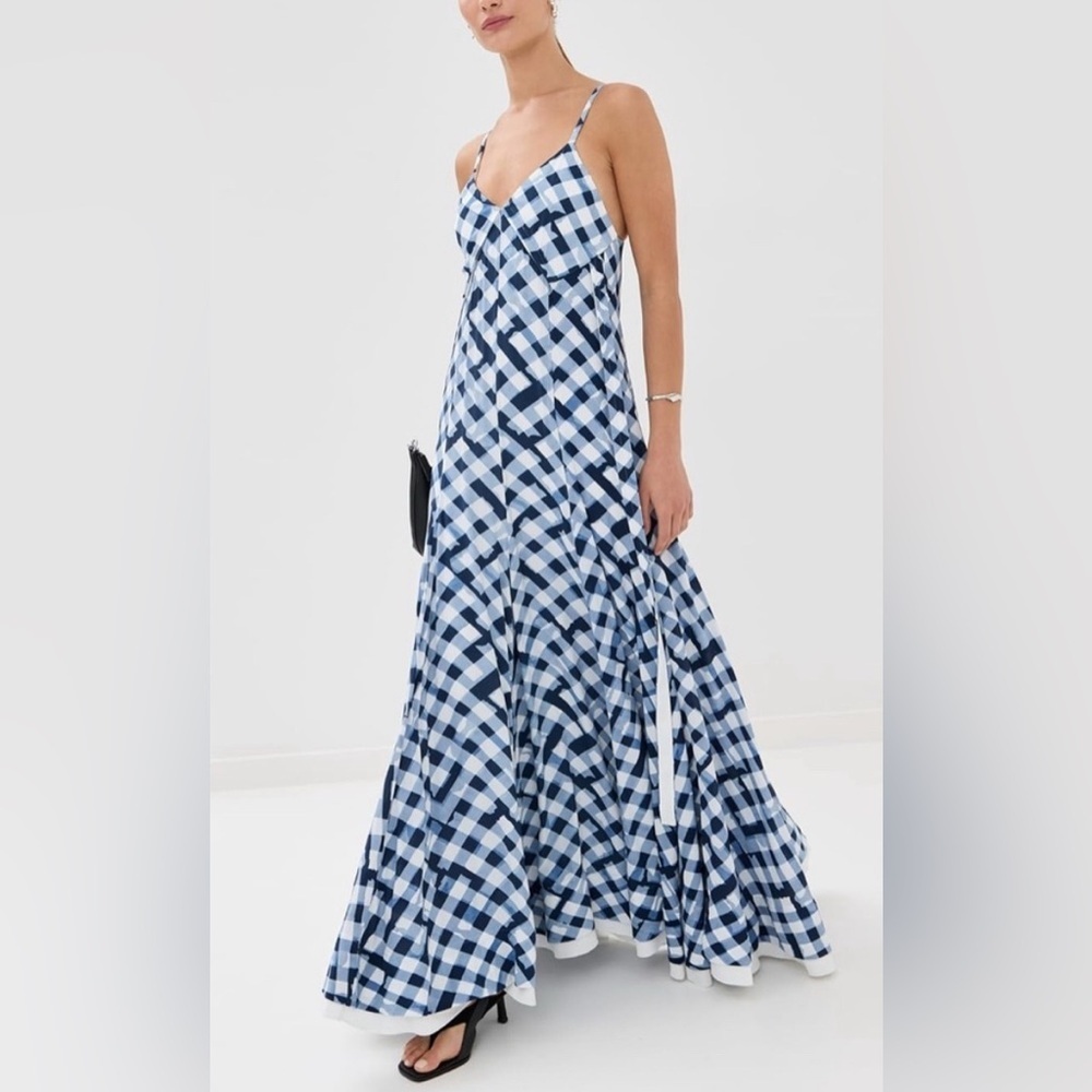 PROENZA SCHOULER june maxi dress in dark navy multi